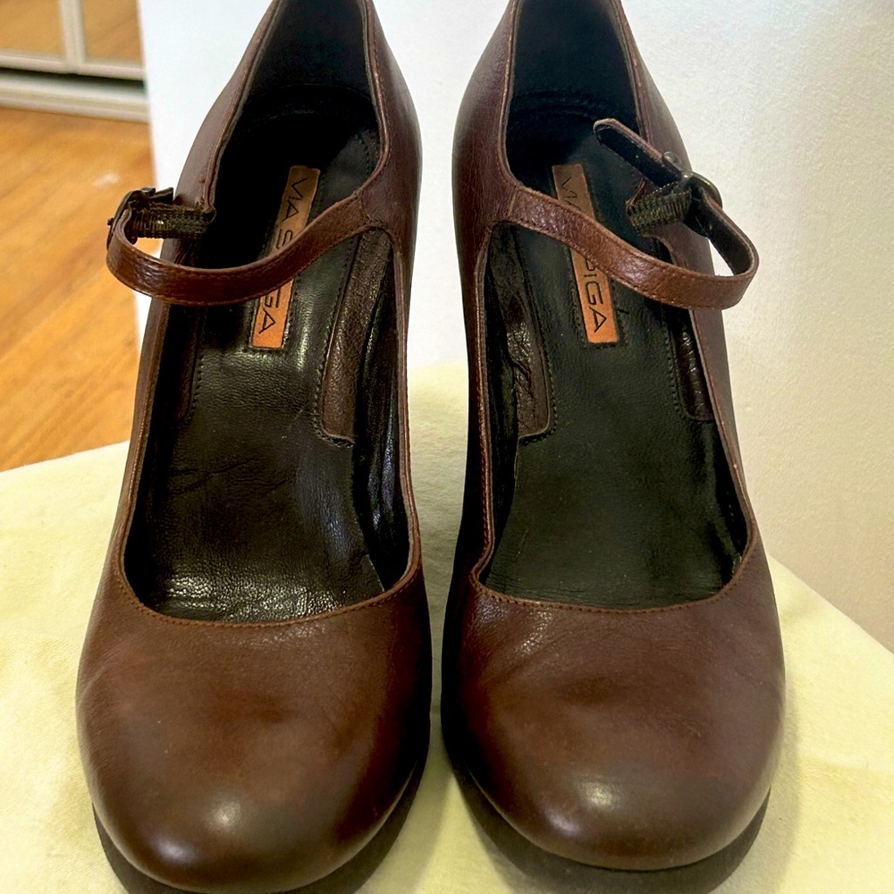 Via Spiga brown wedge Mary Janes size 7 1/2